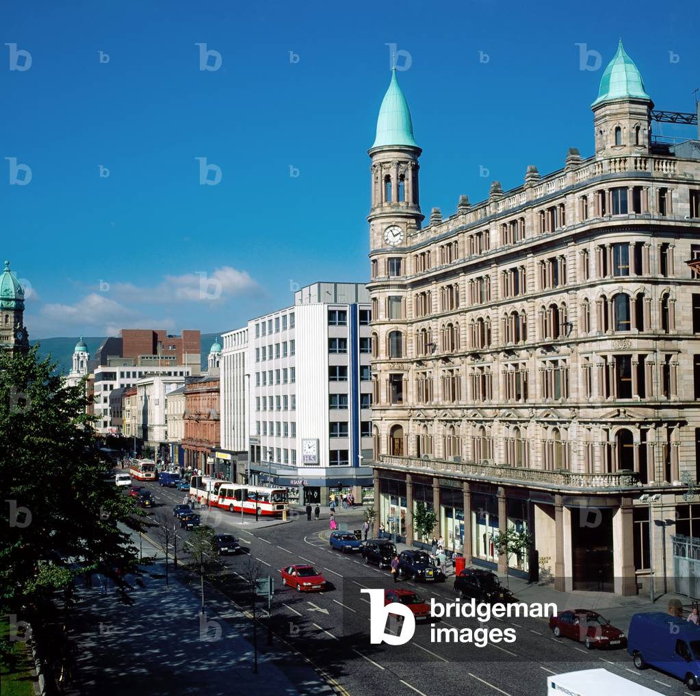 Chichester Street, Belfast, Ireland; Street Scene (photo)