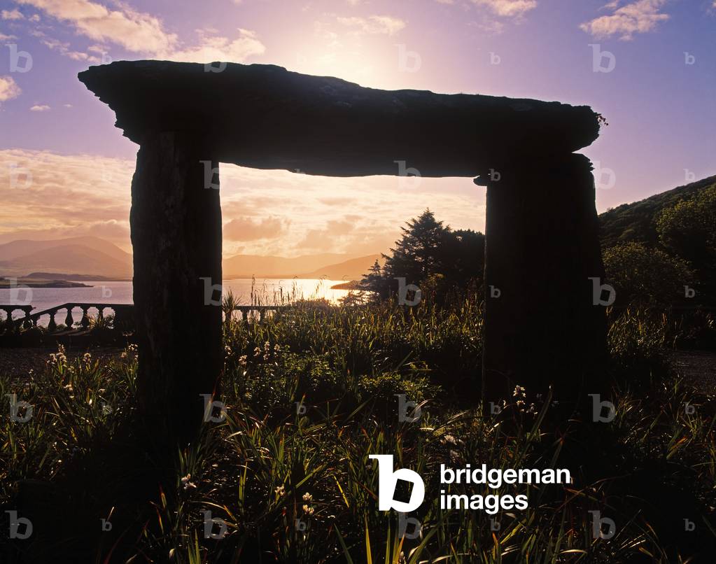 Modern Sculpture Of A Dolmen At Glanleam House In Ireland (photo)
