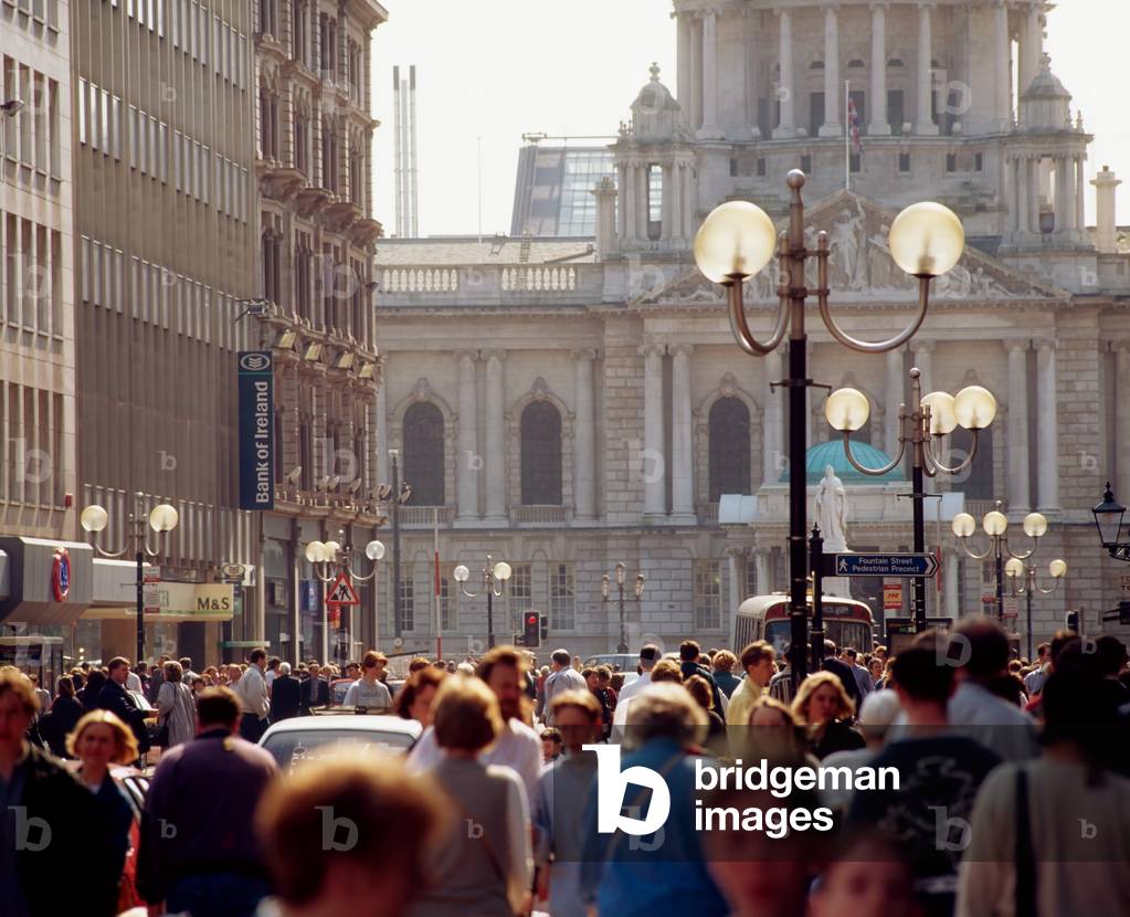 Belfast, Co Antrim, Northern Ireland, Donegal Place And City Hall (photo)