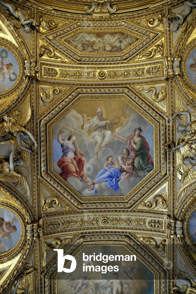 Details of An Ornate Ceiling in the Louvre, Paris, France (photo)