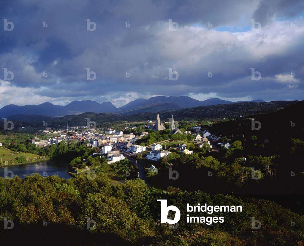 Clifden Village,Connemara,Co Galway,Ireland;High Angle View Of Village (photo)