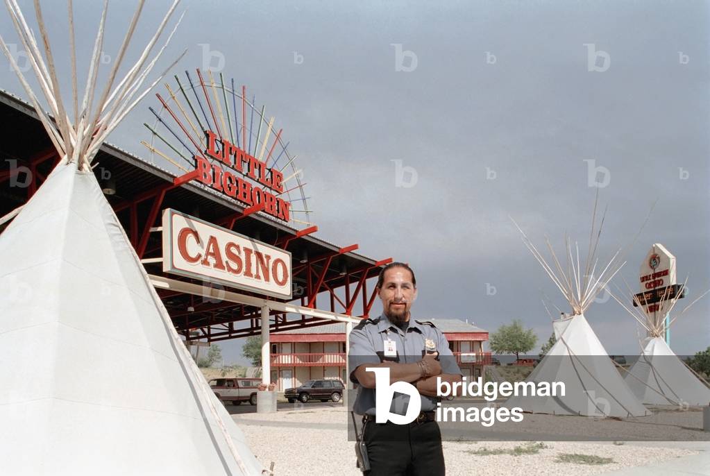 Crow Indian Security Guard for Casino, Montana, USA (photo)