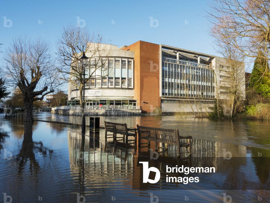 River Wey flooded, Guildford, Surrey, England, UK  (photo)