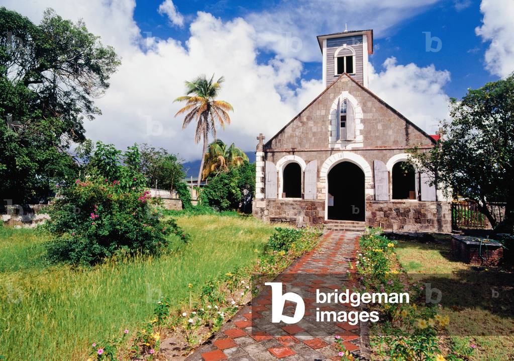 Church in Charlestown, Caribbean Islands (photo)