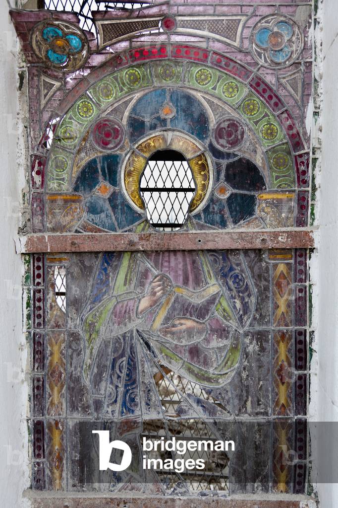 An Ornate Stained Glass Window in the Catholic Cathedral of Our Lady Is Broken after the Haitian Earthquake, Port-Au-Prince, Haiti (photo)