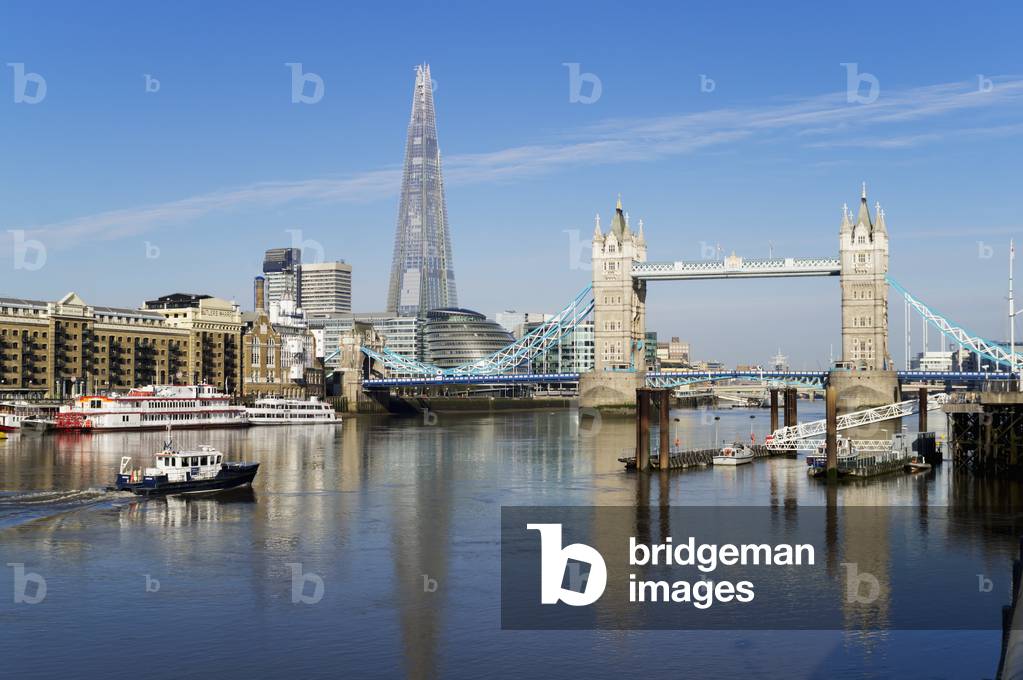 Shard and Tower Bridge, London, England, UK  (photo)