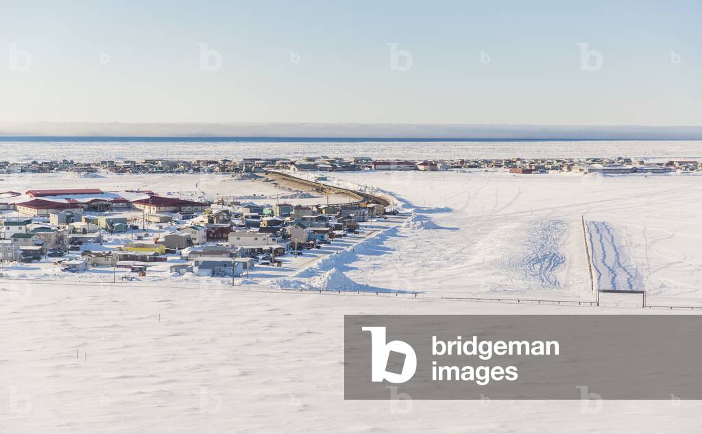 Aerial view of the village of Barrow, North Slope, Arctic Alaska, USA, Winter (photo)