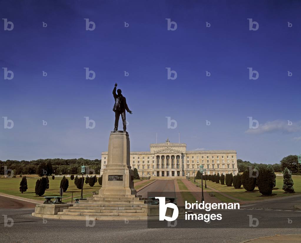 Statue Of Edward Carson In Front Of The Parliament Buildings, Belfast, Northern Ireland (photo)