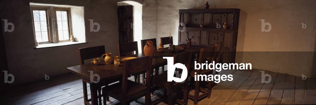 Ulster American Folk Park, Omagh, Co Tyrone, Northern Ireland; Interior Of A Plantation House At A Folk Park (photo)