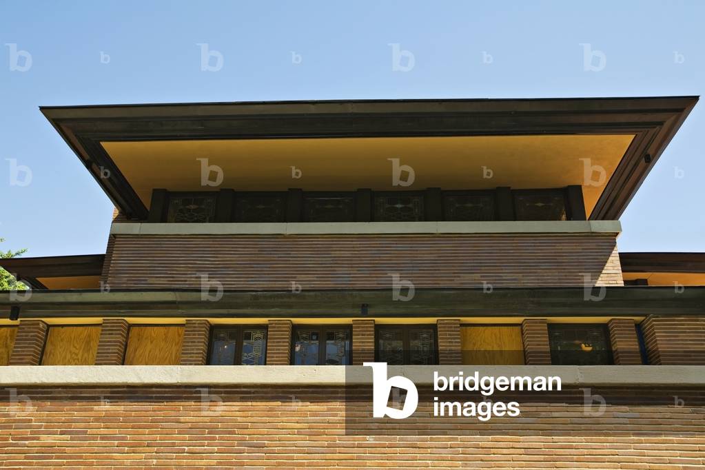 Eaves of Robie House on Woodlawn Avenue in Hyde Park, Chicago, Illinois, USA (photo)