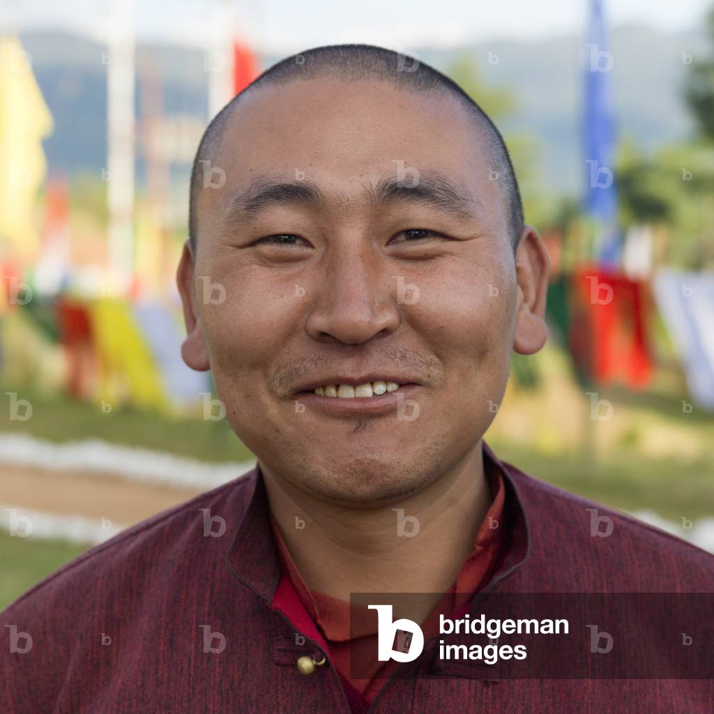 Portrait of a monk, Sangchen Choeker Buddhist Institute, Paro, Bhutan (photo)