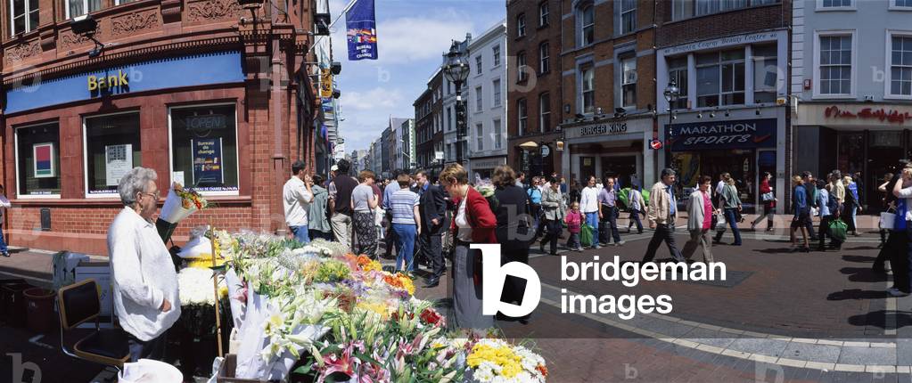 Dublin, Co Dublin, Ireland, Flower Stall In Grafton Street (photo)