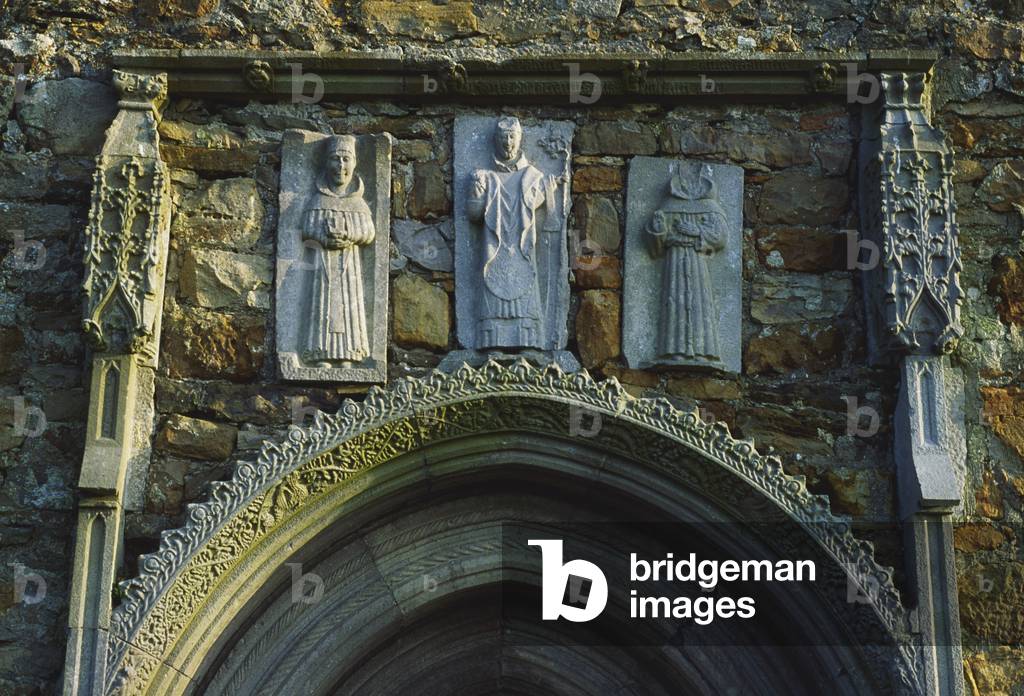 Clonmacnoise, Co Offaly, Ireland; Detail Of A Monastery Established In 545 Ad (photo)