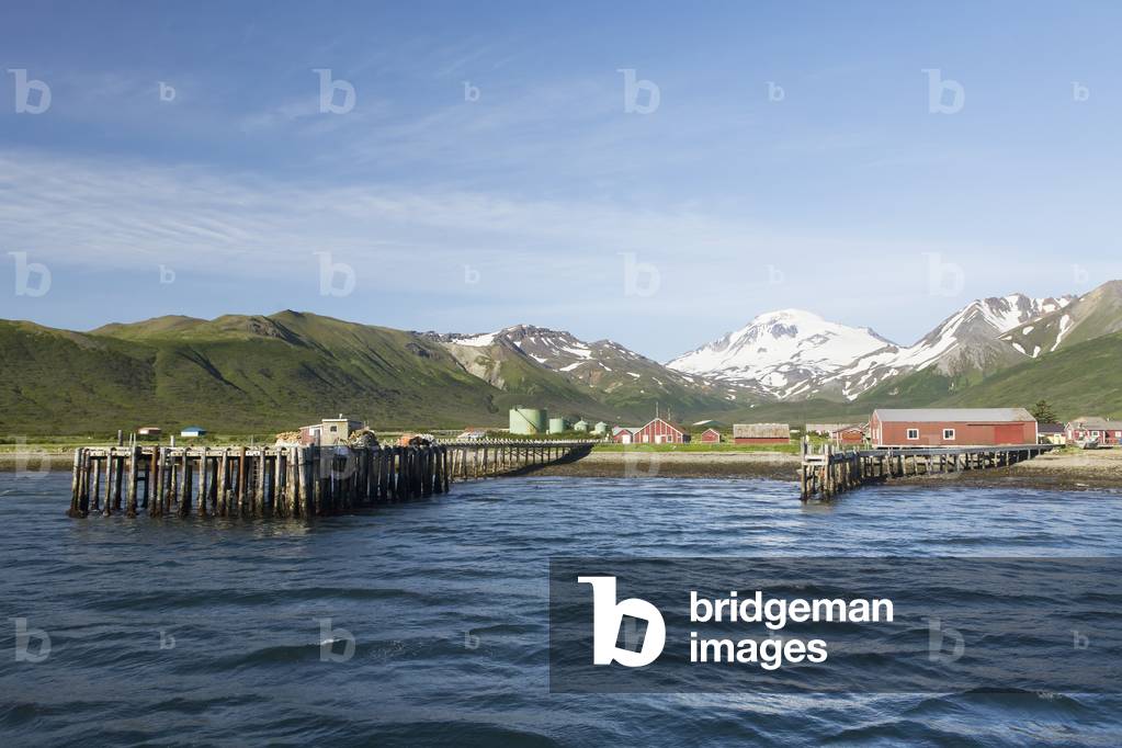 The Town Of False Pass On Unimak Island, The First Of The Aleutian Island Chain, Southwest Alaska, Summer (photo)