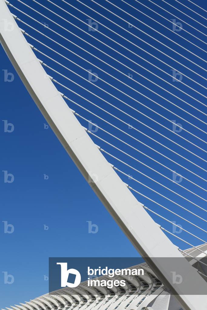 Part of El Pont De L'assut De L'or and El Museu De Les Ciencies Principe Felipe in Ciudad De Las Artes Y Las Ciencias (City of Arts and Sciences), Valencia, Spain (photo)