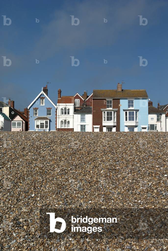 Traditional Victorian Seafront Houses Facing the Shingle Beach at Aldeburgh, Suffolk (photo)