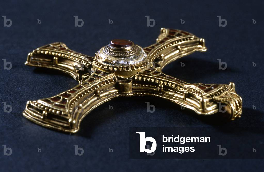 St. Cuthbert’s Pectoral Cross, c.650-670 (gold cloisonné with garnets)