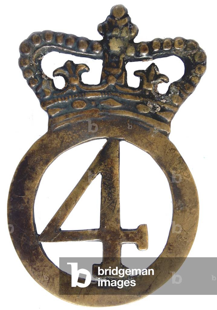 British cartridge box badge of the 4th Regiment of Foot-King's Own.