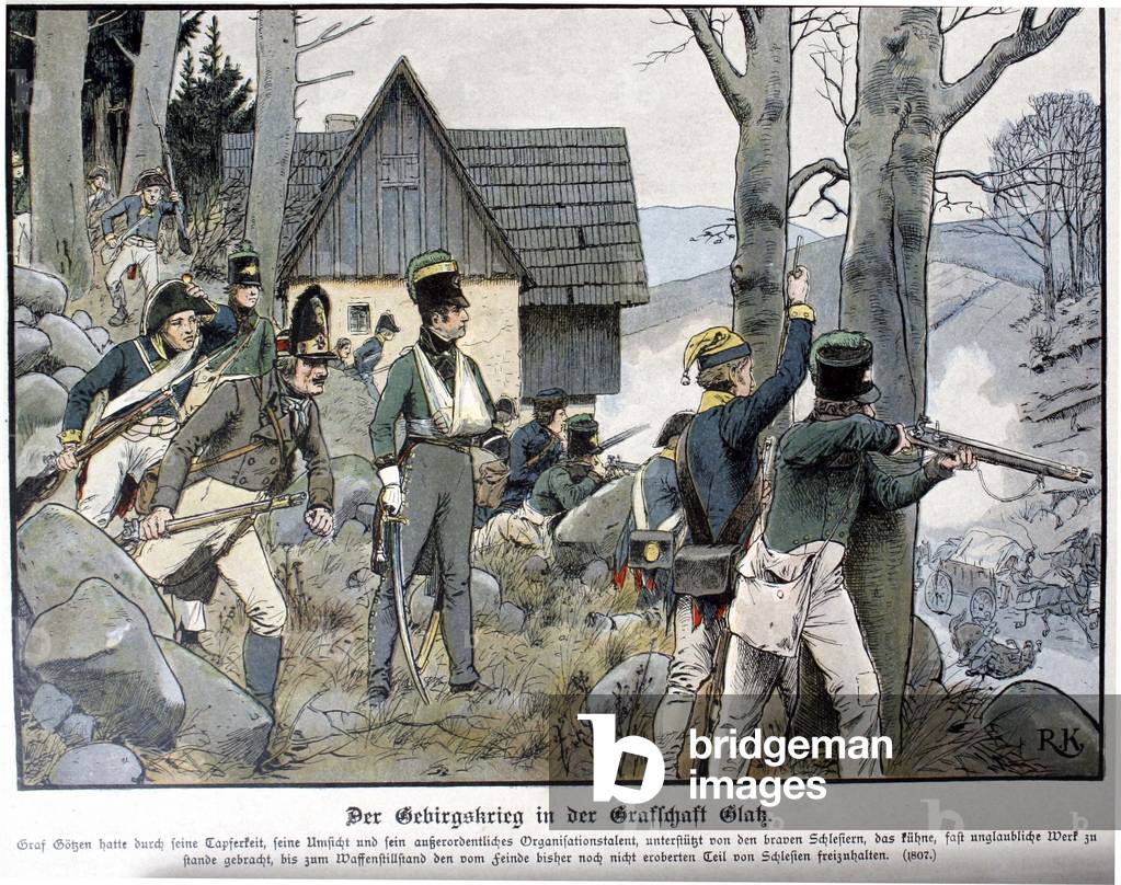 Prussian irregulars attack the French in the mountains 1807