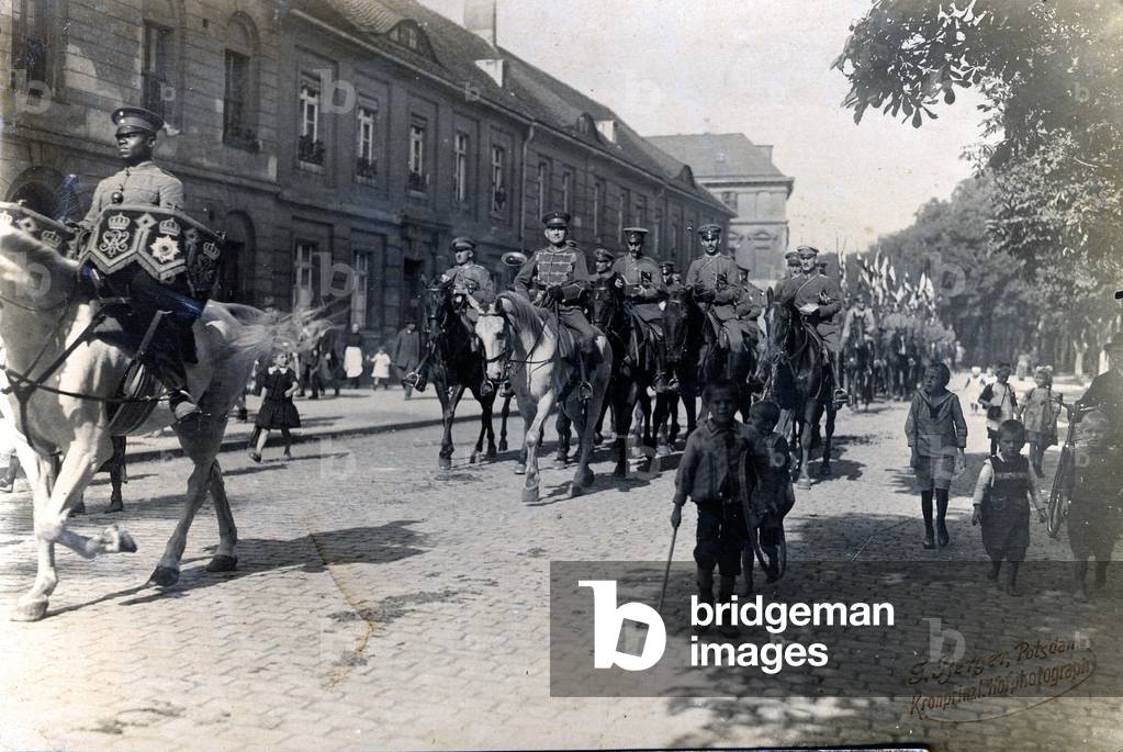 Prussian First Hussars on parade about 1914