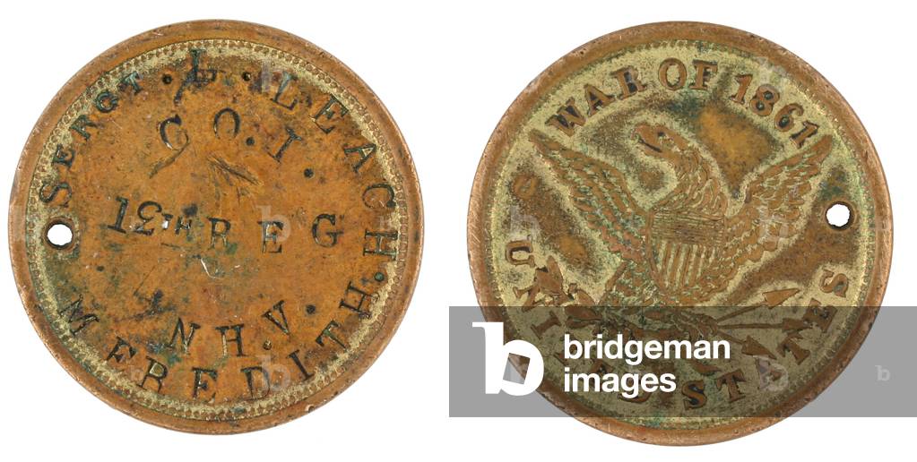 Brass Identity Disc of Sergeant Levi Leach 12th NHV