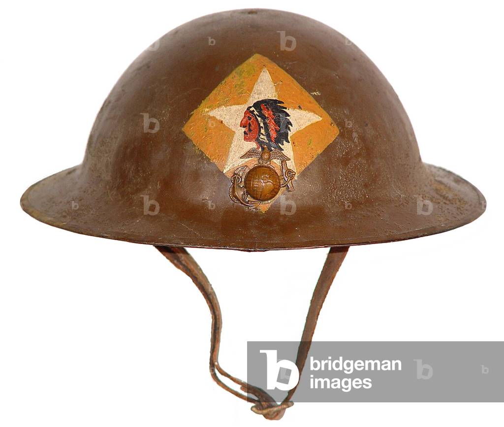 United States, Steel helmet with 2nd Battalion 5th Marine insignia