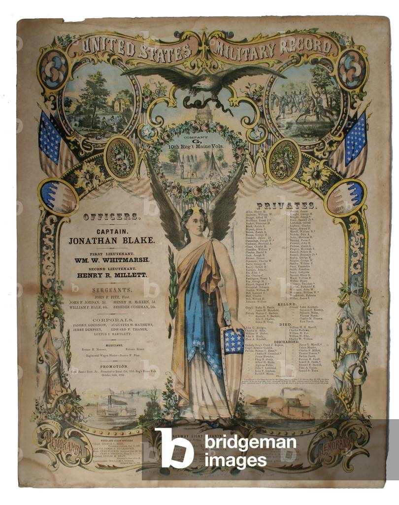 American Civil War;  Record of service for a Maine Volunteer