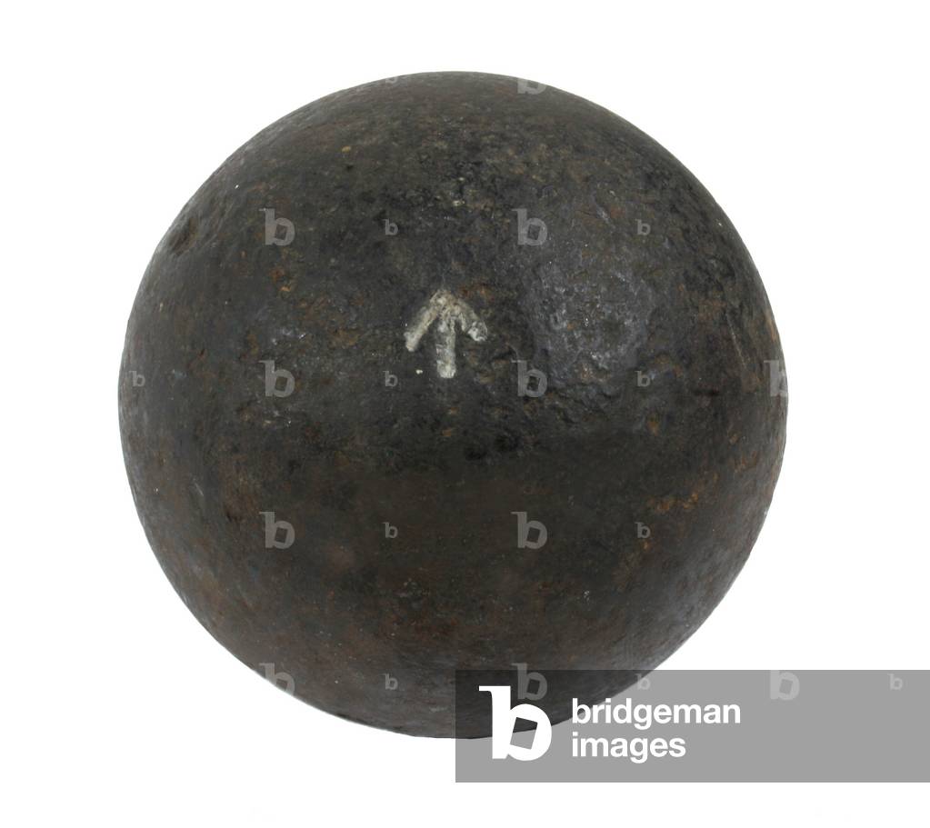Cannonball with the broad arrow government property marking (iron)