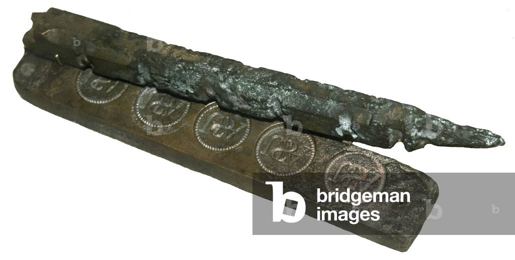 Brass gang mold for making USA Continental Army Buttons

