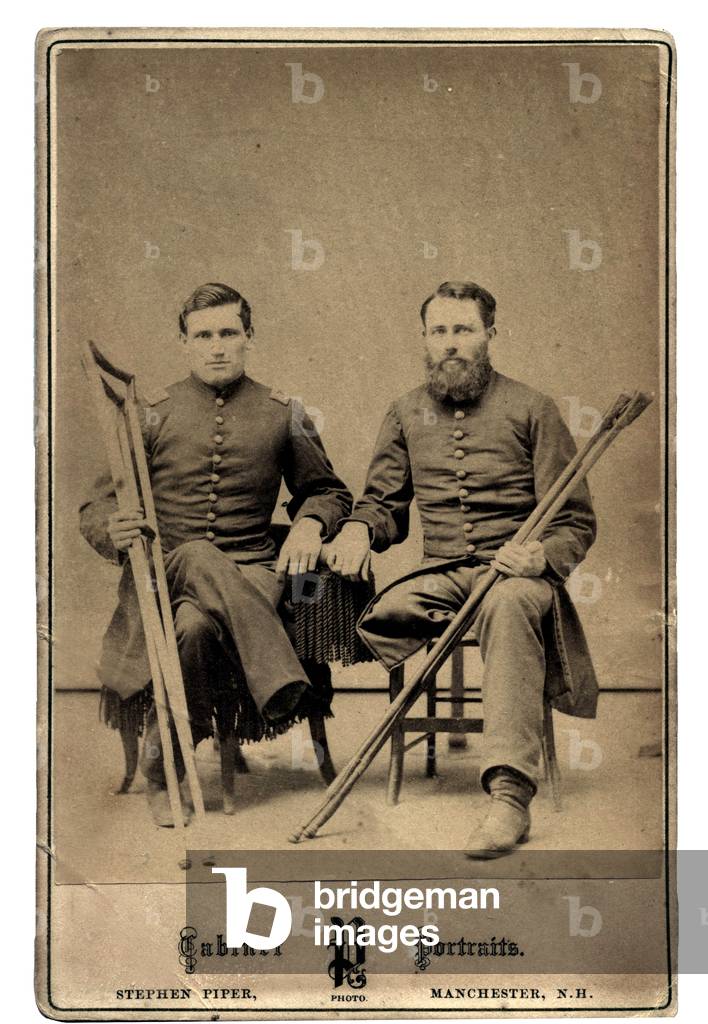 Two Amputee Officers , 4th Vermont Vols. wounded at Petersburg, VA