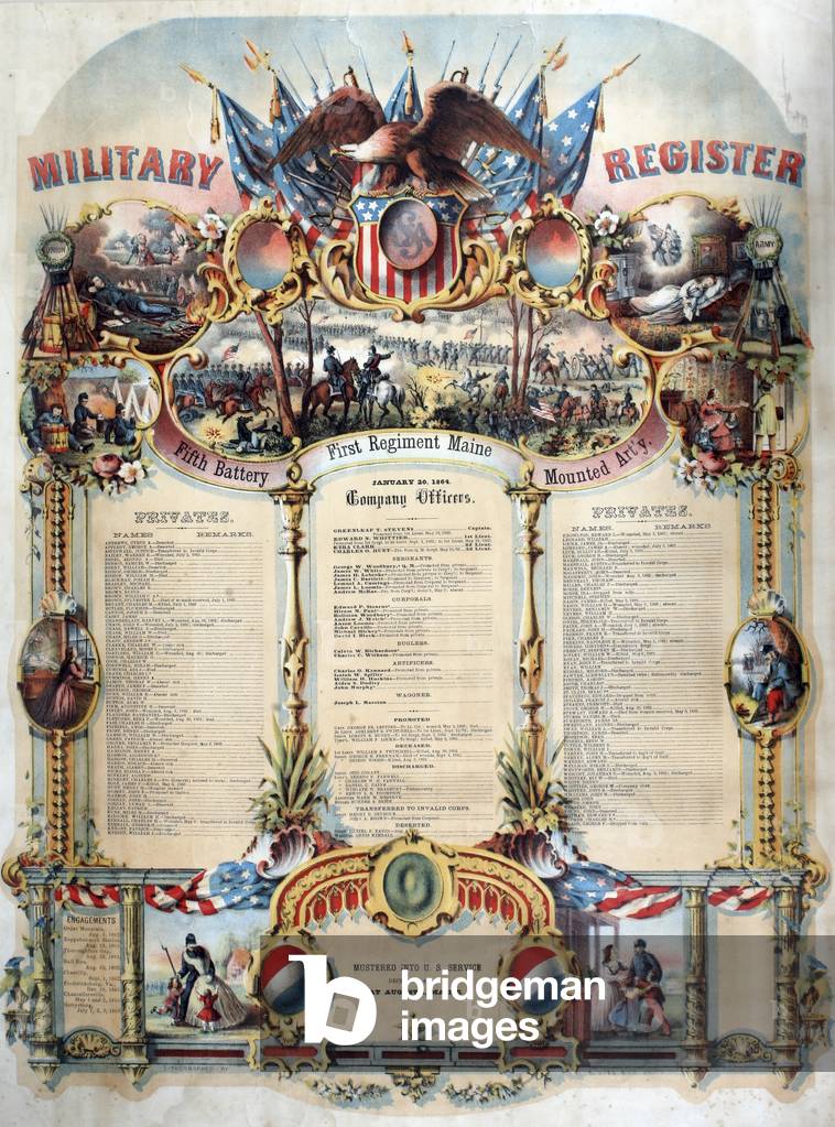 Printed Military Register 5th Maine Light Artillery