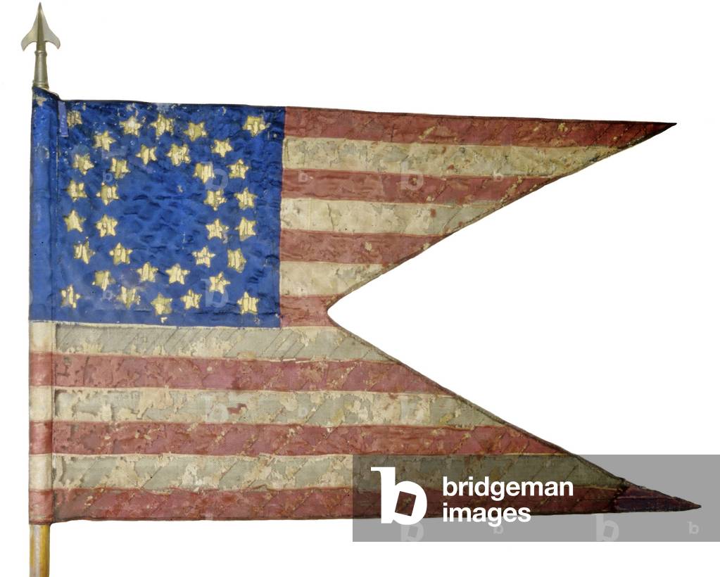 U.S. mounted services silk Guidon. West Point Museum