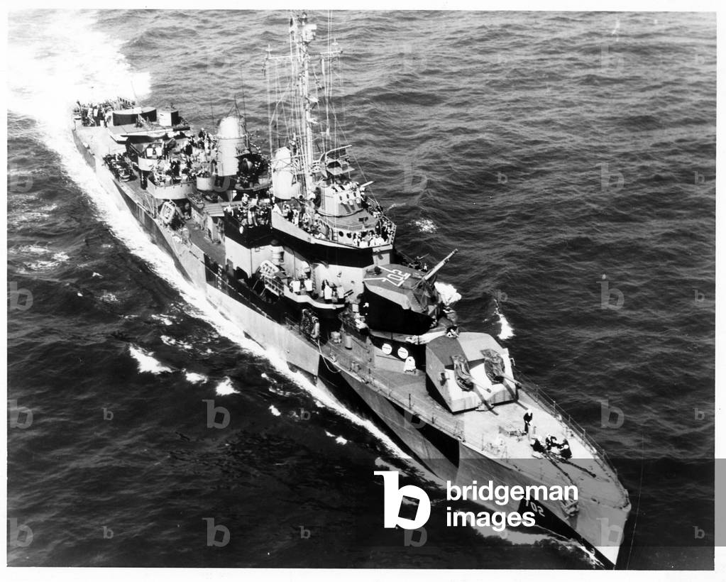 Destroyer USS Hank in the Pacific circa 1944-1945