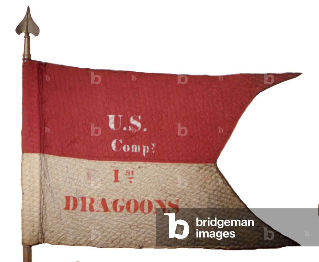 United States Army, Swallow tailed Guidon of the 1st United States Dragoons, 1850 era.