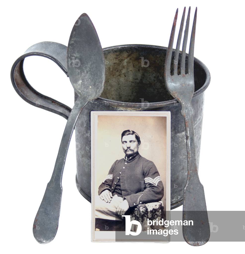 Union Soldier's Tin Cup and Utensils
