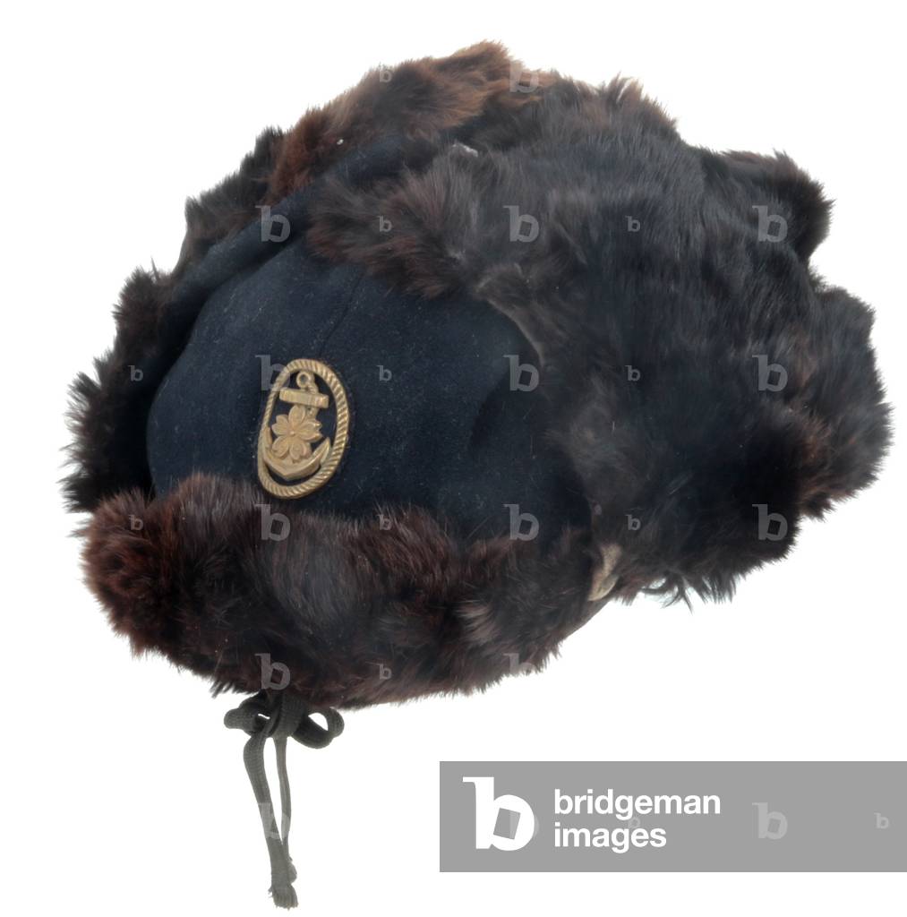 Imperial Japanese Naval Officer's fur trimmed winter cap