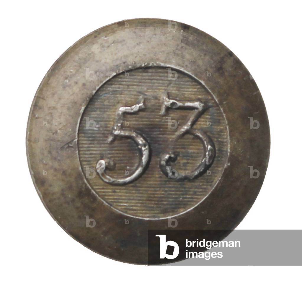 British Army 53rd Regiment of Foot pewter button