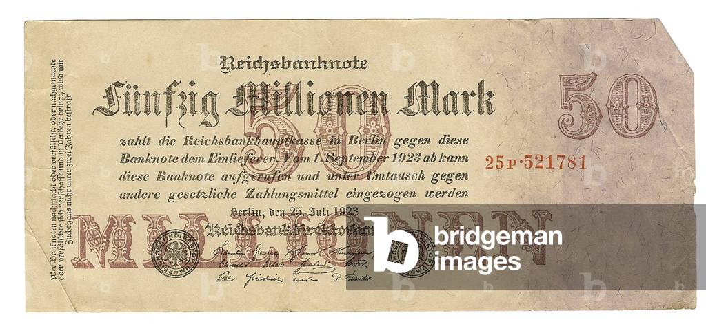 Germany, Weimar Republic, Reichsbank Hyperinflation Currency Note