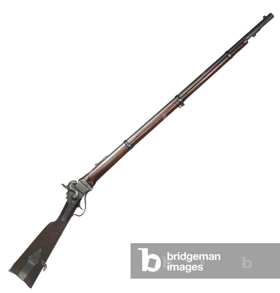 Long barreled Egyptian Model Sharps rifle used by 8th Conn. Vols