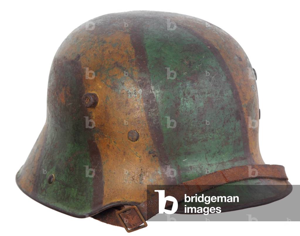 World War 1 Model 1916 German Steel Helmet with camouflage paint