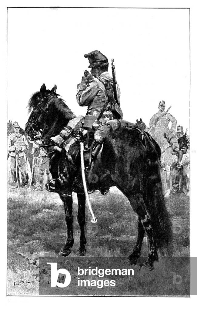 French Army , French Hussar about 1880 by Detaille