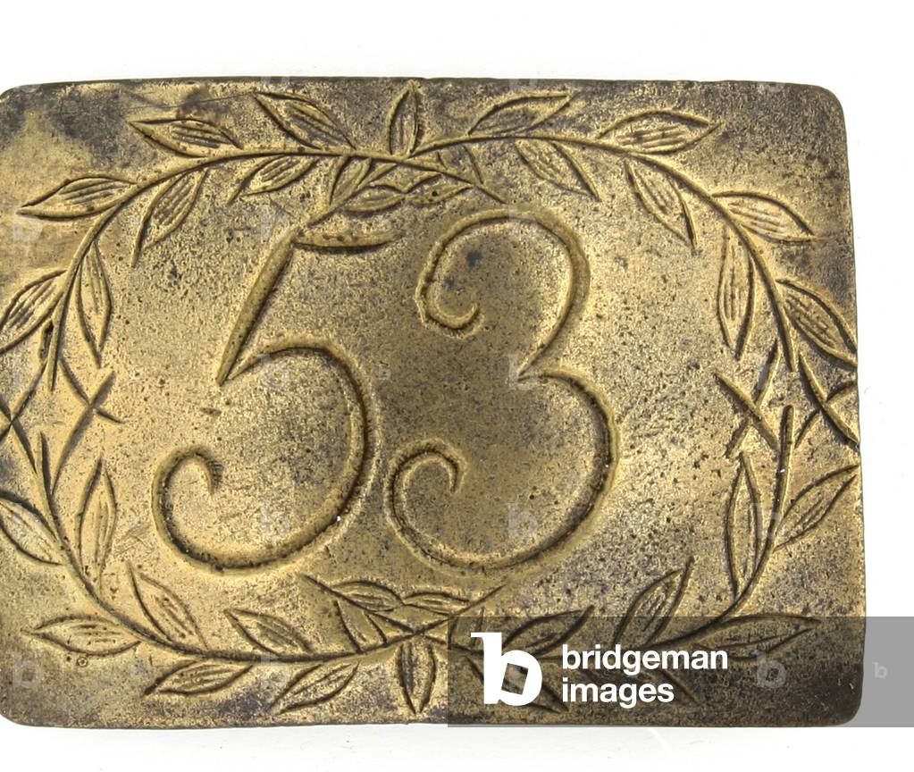 British belt plate of the 53rd Regiment of Foot, c.1777 (brass)