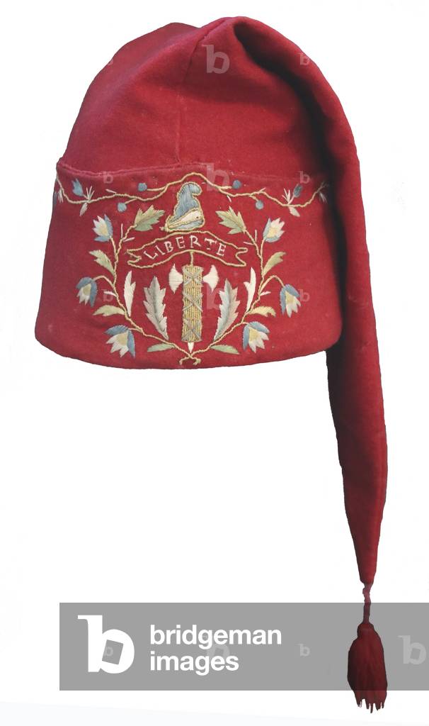 A French embroidered red liberty cap