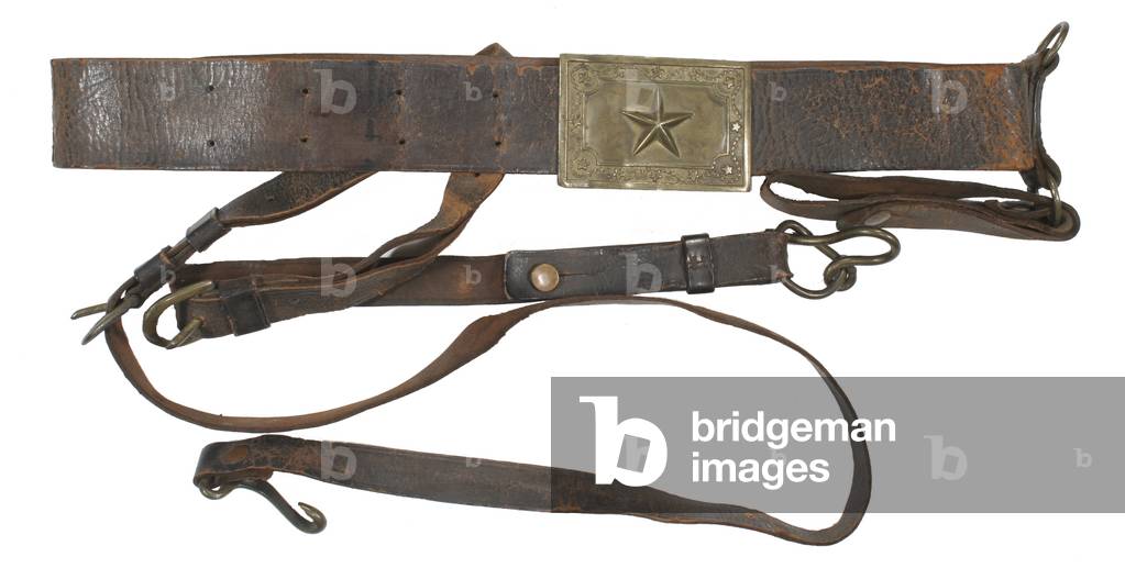 Confederate cavalry belt with brass star buckle 