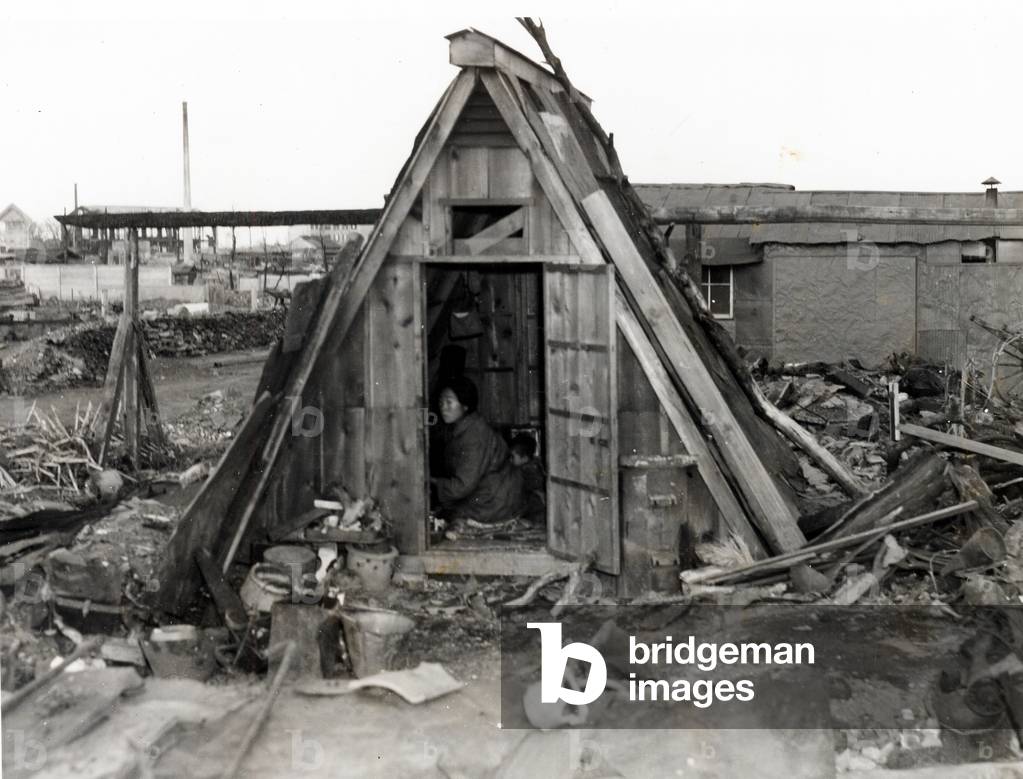 Occupied Japan, 1945 after the surrender. Tokyo shanty
