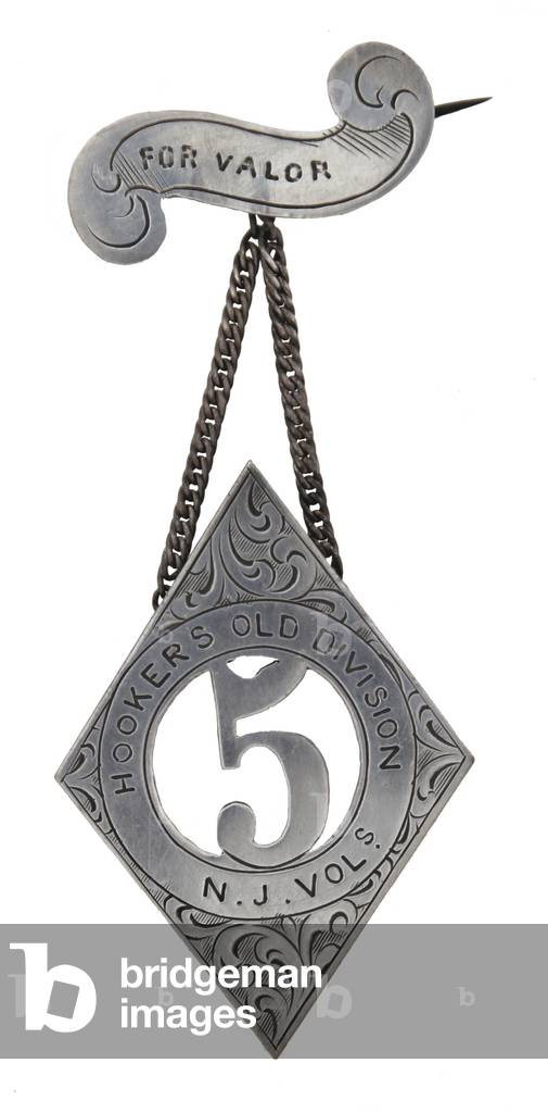 Silver 5th New Jersey Corps Badge Worn By Private Emmer A. Robinson