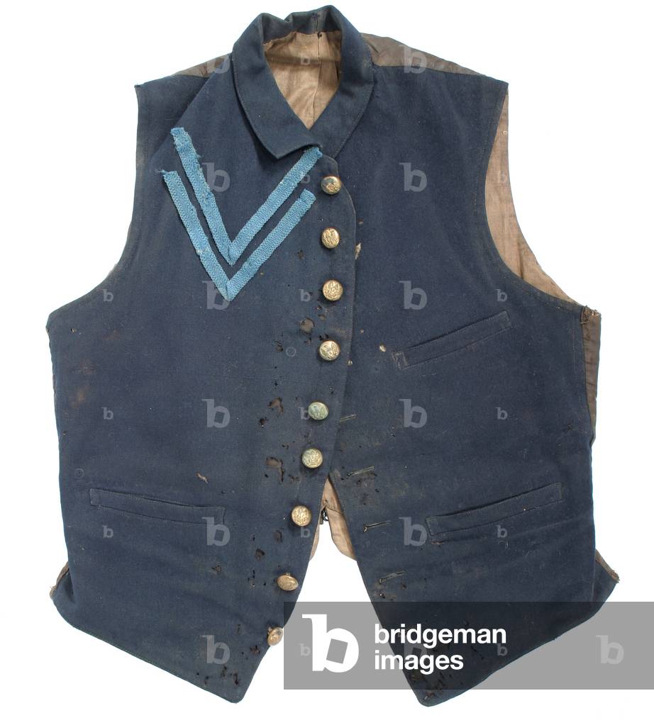 Union Soldier's Blue Vest with Corporal's Chevrons Sewn On.