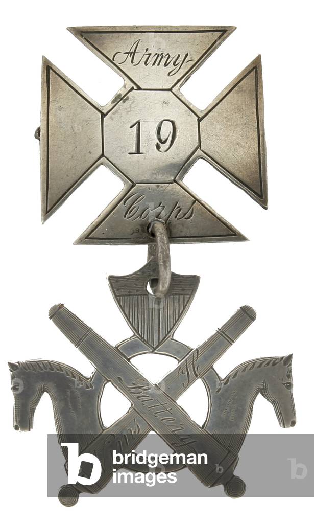 Silver 19th Corps badge of Nim's Massachusetts Battery