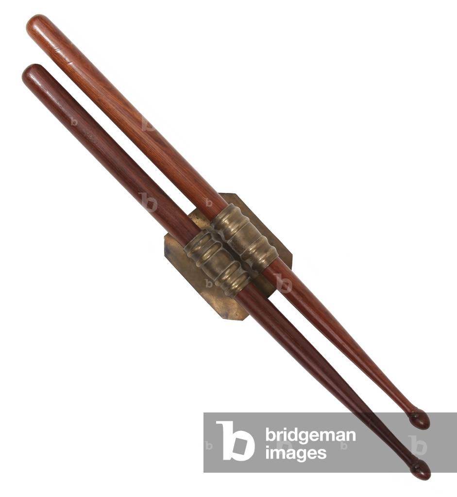 Union drum sticks and brass belt holder