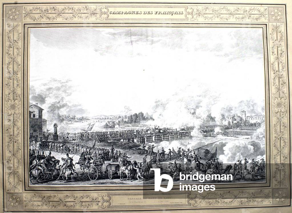 French cross the bridge at the Lodi ,May 1796